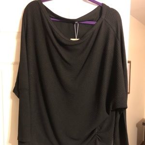 Black dolman sleeve top